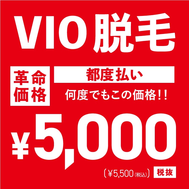 VIO脱毛 ¥5,000円(税抜)